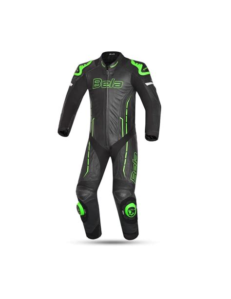 Bela Rocket Mix Kangaroo Monos Moto De Cuero De Pieza Hombre Negro Verde