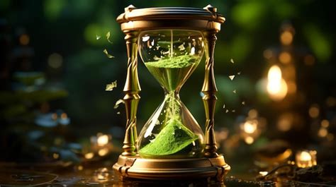 Premium AI Image Hourglass On Green Background