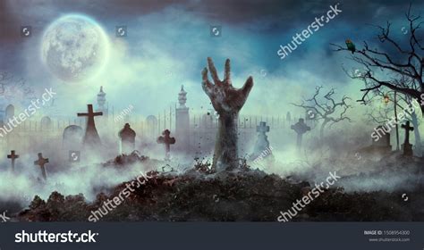 Zombie Hand Rise Grave Halloween Design Stock Illustration 1508954300 | Shutterstock