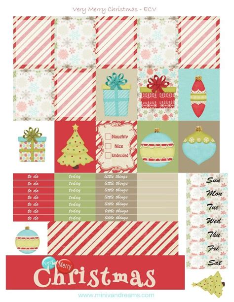 Free Printable Planner Stickers Very Merry Christmas Mini Van