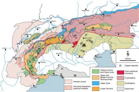 Map of the Alpine copper mines studied. | Download Scientific Diagram