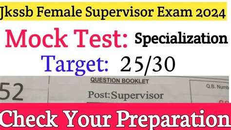 Jkssb Female Supervisor Mock Test Jkssb Supervisor Mock Test