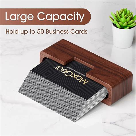 Business Card Holder Wood Business Cards Holder for Desk Business Card ...