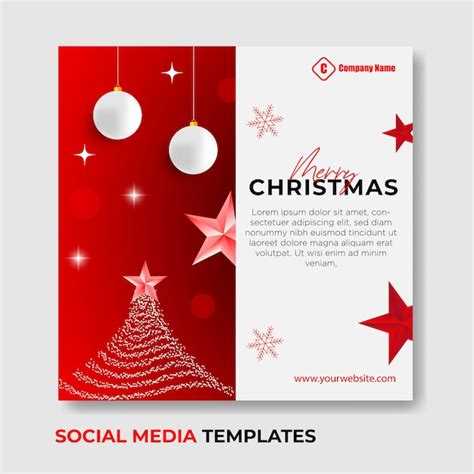 Premium Vector Social Media Post Merry Christmas