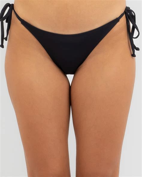Shop Topanga Marbella Rhinestone Tie Bikini Bottom In Black Fast Shipping Easy Returns