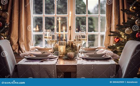 Table Decor for Festive Family Dinner at Home, Holiday Tablescape and ...