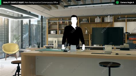 Contemporary Office - Virtual Set with custom camera angles and moving background - Videorista App