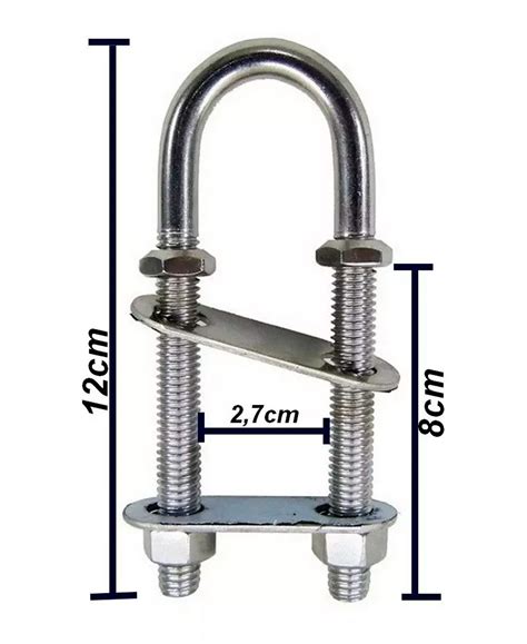 Amarrador Ferragem U Aro de Proa U Bolt 3 8 em Aço INOX 304 Uso