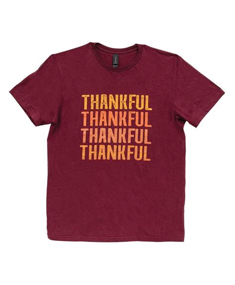 Col House Designs Wholesale Orange Plaid Thankful T Shirt Maroon