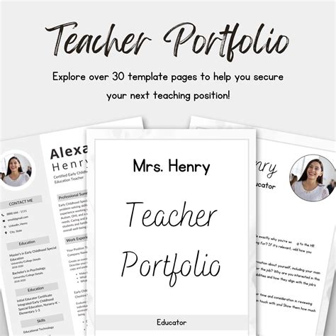 Neutral Teacher Portfolio Teacher Portfolio Template Educational Portfolio Classroom