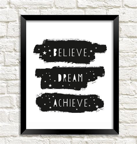 Dream Believe Achieve Wall Art Dream Believe Achieve Etsy