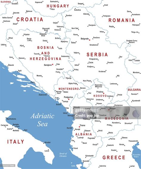 Balkan Region Map Vector Colored Map Of Balkans High-Res Vector Graphic ...