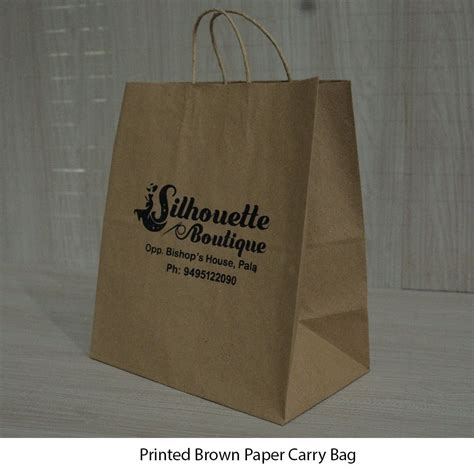 Printed Brown Paper Carry Bag Loop Handle Capacity 5kg At Rs 8 45