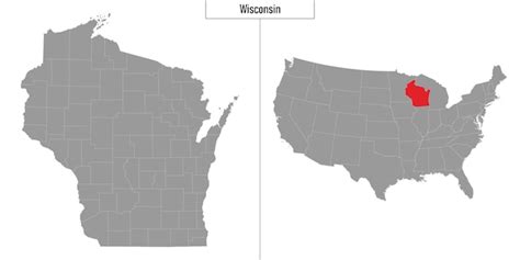 Mapa Simples Do Estado De Wisconsin Nos Estados Unidos E Localiza O