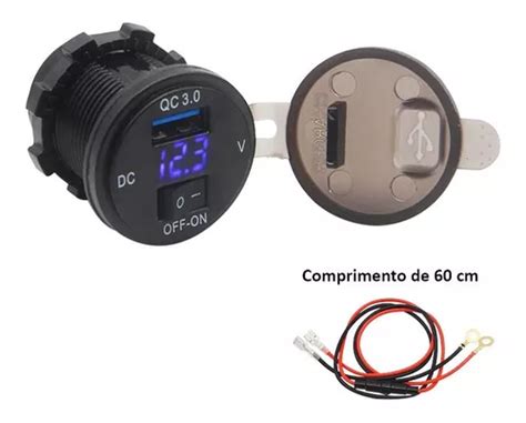 Tomada Carregador Usb Turbo Qc3 0 Botão Liga desliga Parcelamento