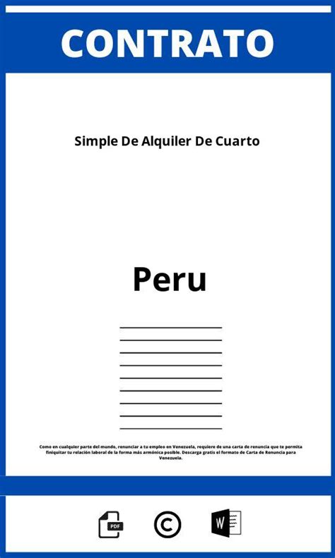 Contrato Simple De Alquiler De Cuarto Peru 2024