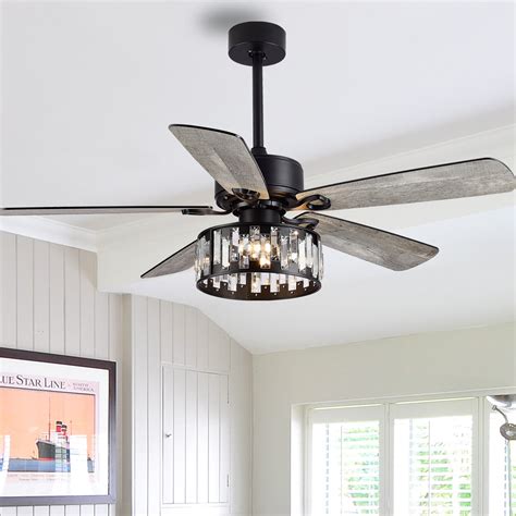 Mercer41 52'' Monson 5-Blade Crystal Indoor Ceiling Fan With Remote ...