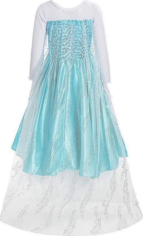 Elsa Frozen Prinsessenjurk Verkleedkleding Maat 110 120 Kroon