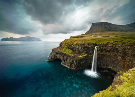 Wallpaper Landscape Waterfall Sea Bay Rock Nature Reflection