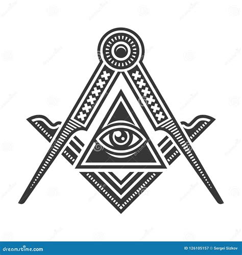 Masonic Freemasonry Emblem Icon Logo. Vector Stock Vector ...