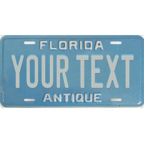 Florida Antique Blue Custom Personalized License Plate Tag 12x6 Your Name Text Ebay