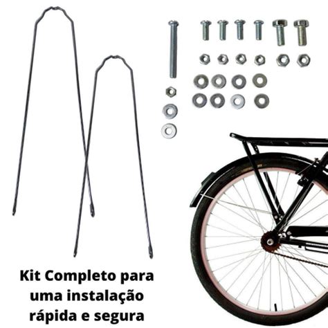 Paralama Aço Aro 26 Kit Completo Bike Beach Caiçara Praiana em Promoção