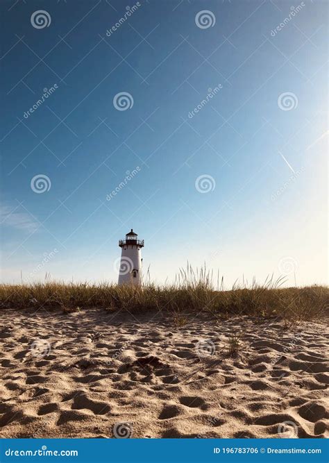 Lighthouses on Martha`s Vineyard Beach Stock Photo - Image of sailors