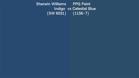 Sherwin Williams Indigo Sw 6531 Vs Ppg Paint Celestial Blue 1156 7 Side By Side Comparison