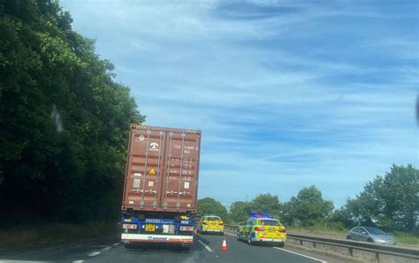 Stretch Of A Eastbound In The Tostock Area Between Junctions And