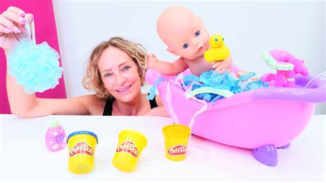 Baby Born Ile Bebek Banyo Oyunu Play Doh Oyun Hamurundan Oyuncak Rdek