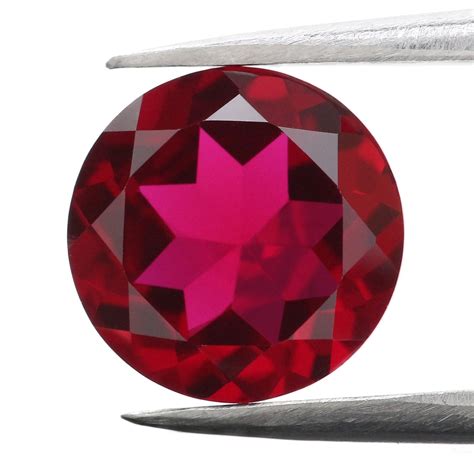 Red Color Created Ruby Round Gemstone VS1 Clarity 8 00 MM GN55 Etsy UK