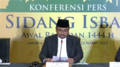 Pemerintah Tetapkan Awal Puasa Ramadan Jatuh Pada Kamis Maret