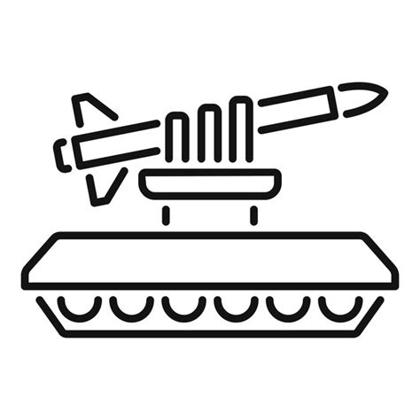 Premium Vector Mobile Ballistic Missile Launcher Truck Icon Outline Style