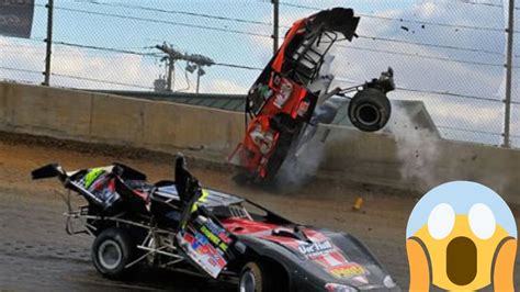 CRAZY CRASHES | Sammy Swindell NOT Happy After Massive Crash At Devil’s Bowl Speedway – Dirt ...