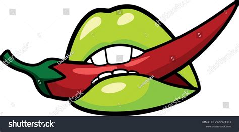 Female Mouth Spicy Hot Pepper Pop Stock Vector Royalty Free Shutterstock