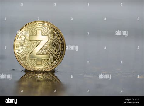 Z Cash Zec Cryptocurrency Physical Coin Placed In The Swamp Of Water