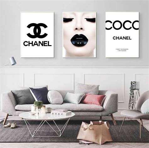 Set Of Chanel Wall Art Prints Chanel Logo Print Makeup Art Etsy