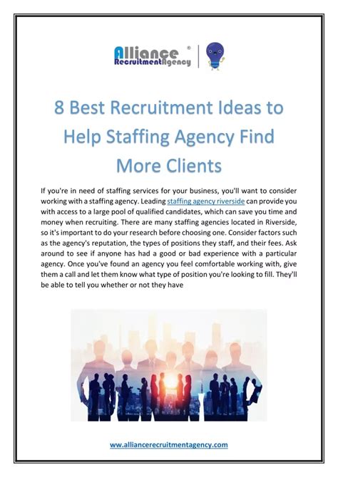 Ppt 8 Best Recruitment Ideas To Help Staffing Agency Find More