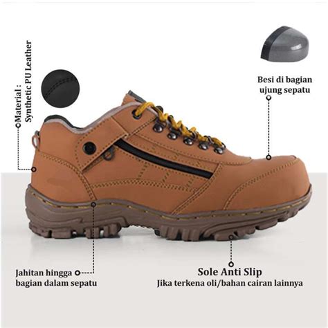 Jual Sepatu Safety Boots Pria Septy Ujung Besi Kerja Proyek Lapangan