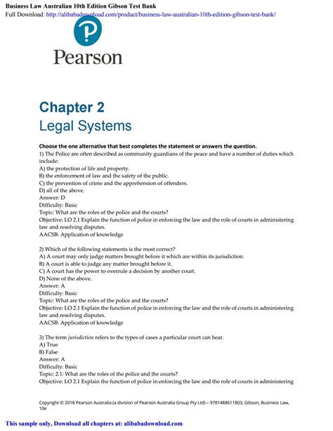 Intro To Business Law Chapter Australian Legal System 200184