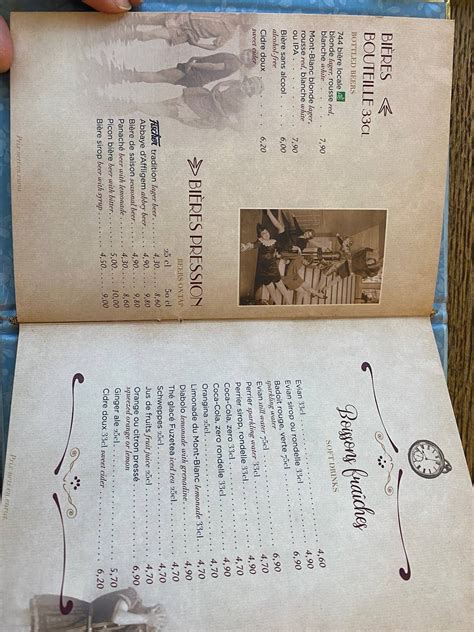 Menu at Josephine Restaurant, Chamonix