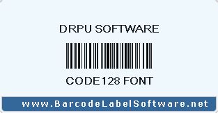 Code 128 barcode font generated by DRPU Barcode Generator Software