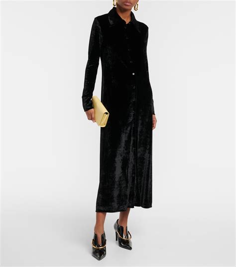 Velvet Shirt Dress In Black Jil Sander Mytheresa