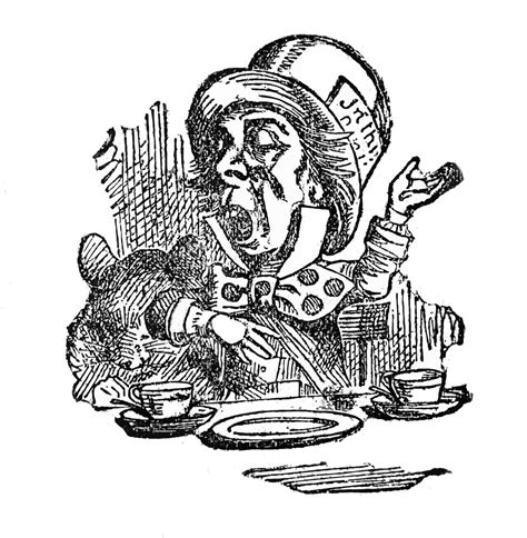 Alice In Wonderland Clipart Black And White