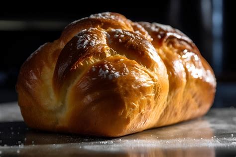 Premium AI Image Freshly Baked Brioche Bread On The Breakfast Table