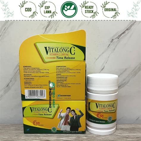 VITALONG C 30 KAPSUL TIME RELEASE 500MG VITAMIN C VITAMIN-C VITALONG C ...