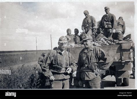 Waffen Ss Division Wiking Men In Camouflage Uniforms 1942 On The