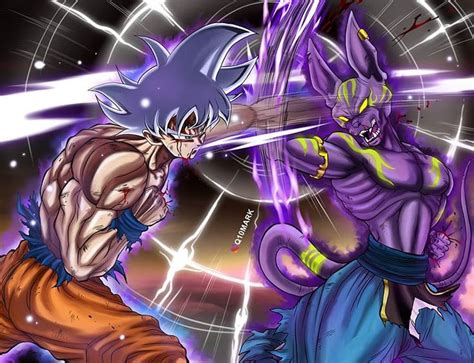 Q10Mark Dragonball Artwork on Instagram: “Goku ultra instinct vs Beerus 🔥🔥🔥 Please follow me and ...