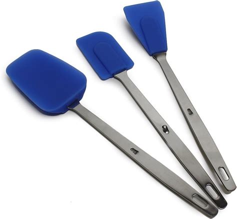 Set Of 3 Silicone Spatulas With Stainless Steel Handles