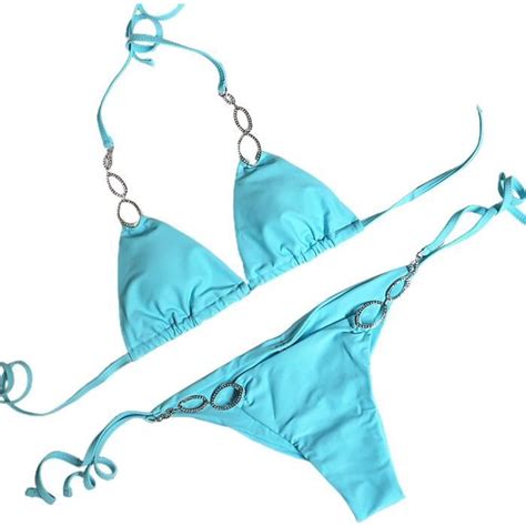 MAILLOT DE BAIN Bikini en fil dété style Sky Blue Sky blue Cdiscount Prêt à Porter
